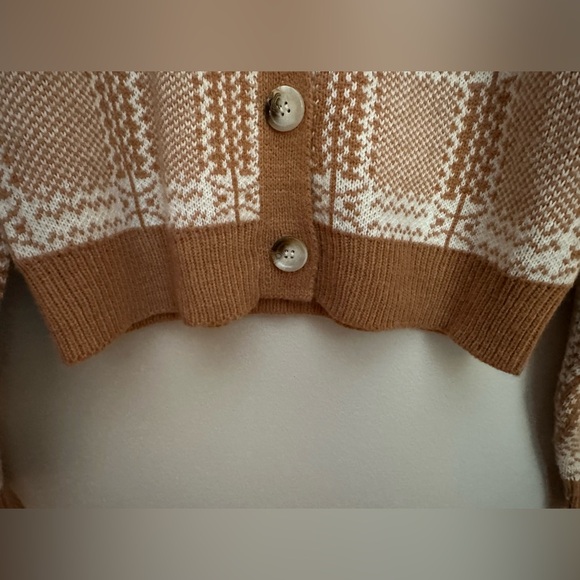 Princess Polly Cardigan Size Small Tan and White EUC - Picture 5 of 10